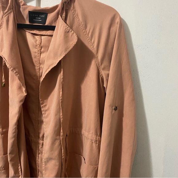 Love Tree Women's Peach Jacket Size M Long Sleeve V-neck Tie Front - Picture 11 of 11